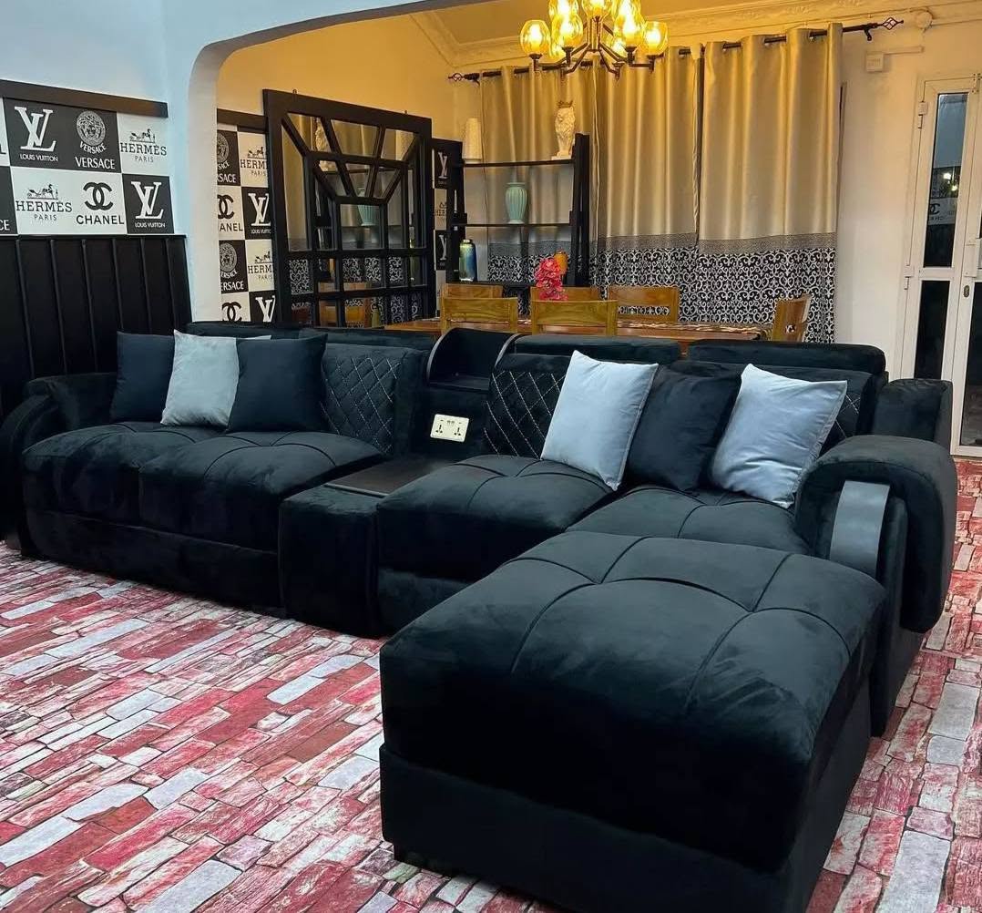 Black custom sectional sofa by Andy On Point