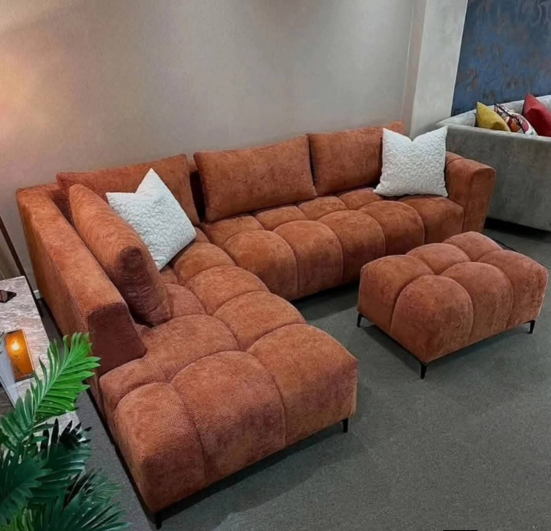 Rust custom sectional sofa